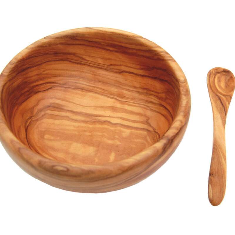 Babybreischale aus Olivenholz - Ø 14 cm / ohne Löffel