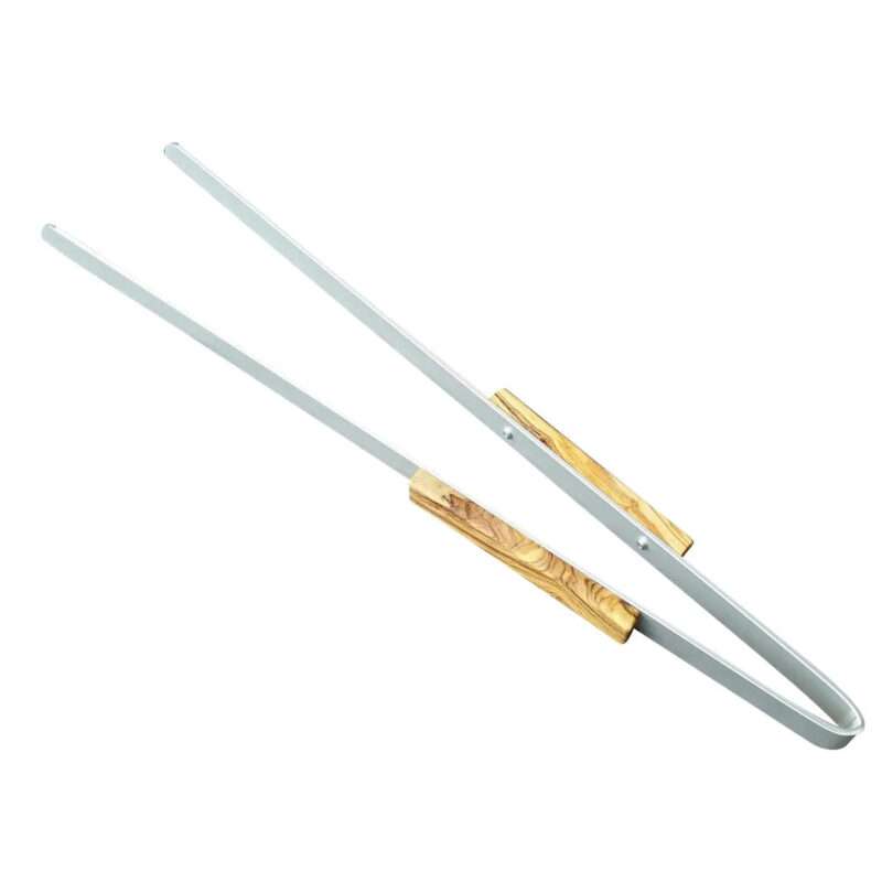 Premium Grillzange mit Olivenholzgriffen und eloxiertem Aluminium – 50 cm
