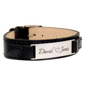 Bild von   schmales lederarmband schwarzjpg | 🌟 Gravur nach Wunsch 🪄