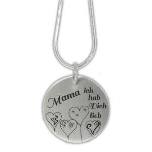 Bild von   runder silberanhaenger mm mijpg | 🌟 Gravur nach Wunsch 🪄