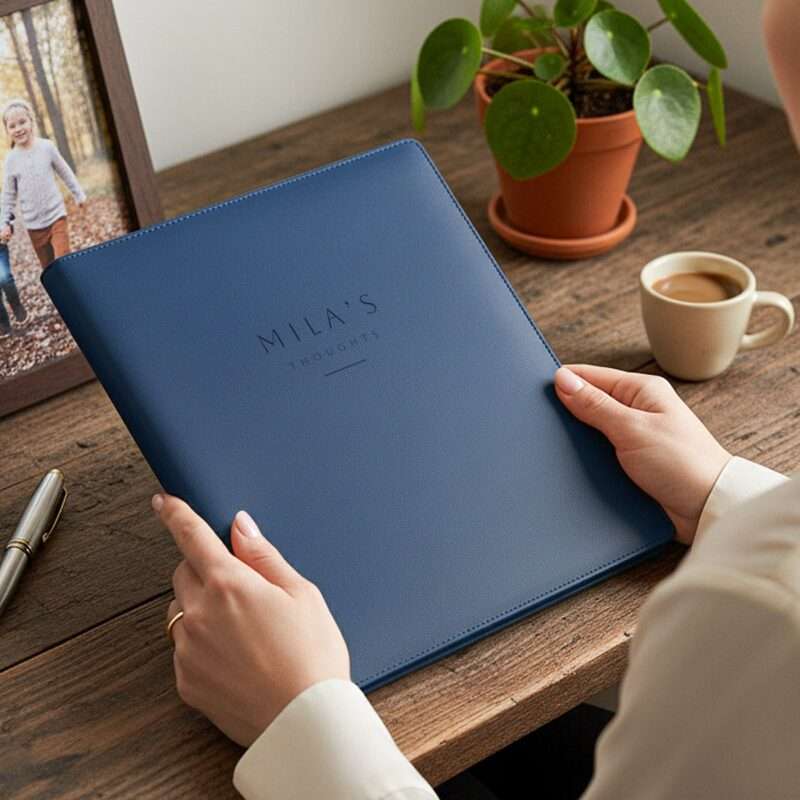 Bild von   notizblockhalter blau gravjpg | 🌟 Gravur nach Wunsch 🪄