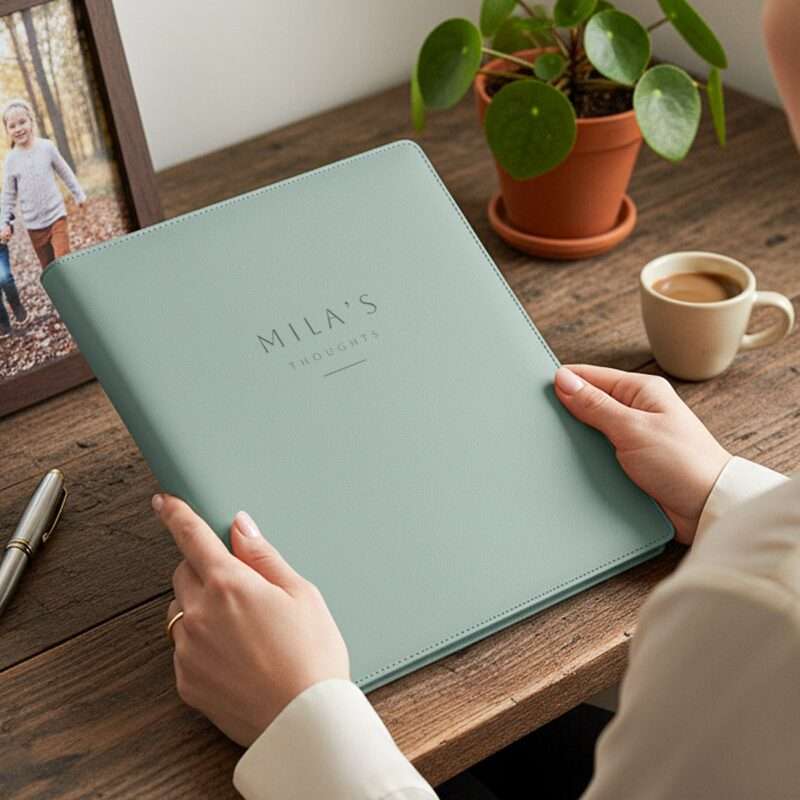 Bild von   notizblockhalter gruen grajpg | 🌟 Gravur nach Wunsch 🪄