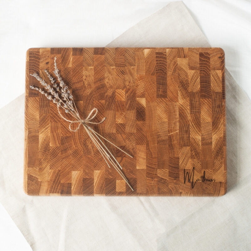 Bild von   hackblock stirnholz eiche mitjpg | 🌟 Gravur nach Wunsch 🪄