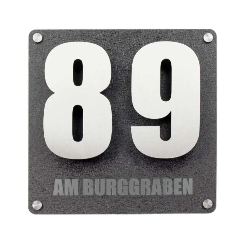 Bild von   edelstahl hausnummer mit gravujpg | 🌟 Gravur nach Wunsch 🪄
