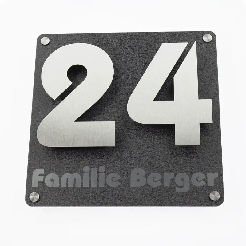 Bild von   edelstahl hausnummer anthrjpg | 🌟 Gravur nach Wunsch 🪄