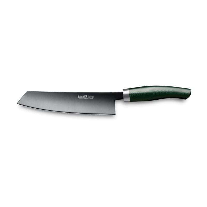 Nesmuk JANUS Kochmesser 180 mm Niobstahl DLC Beschichtung Micarta Green