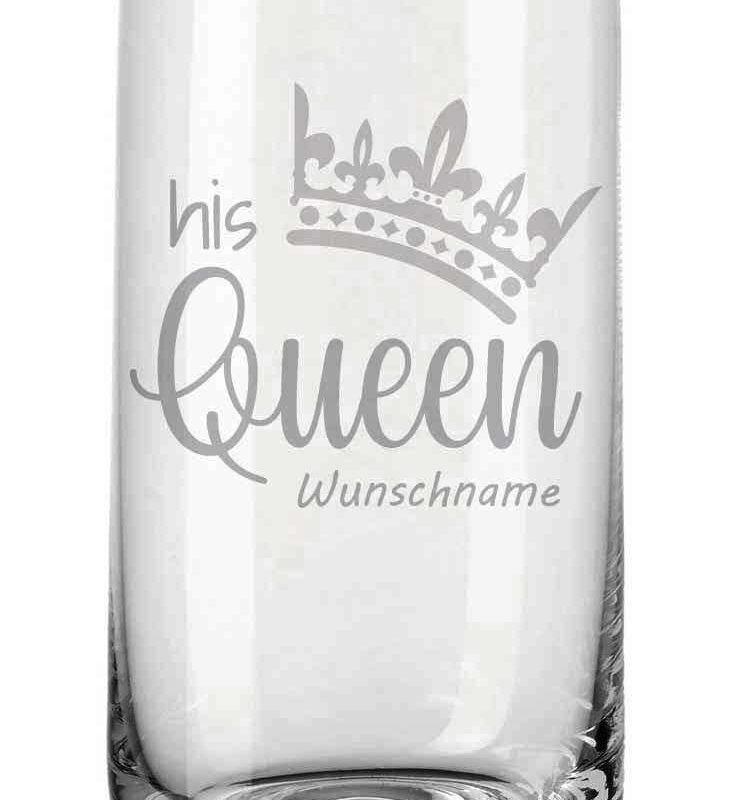Trinkglas von Leonardo mit deiner Wunschgravur - His Queen