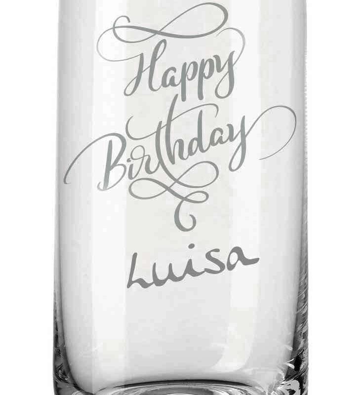 Trinkglas von Leonardo mit deiner Wunschgravur - Happy Birthday