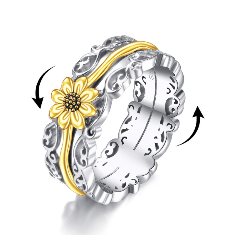 Bild von   zweifarbiger sonnenblumen drehpng | 🌟 Gravur nach Wunsch 🪄