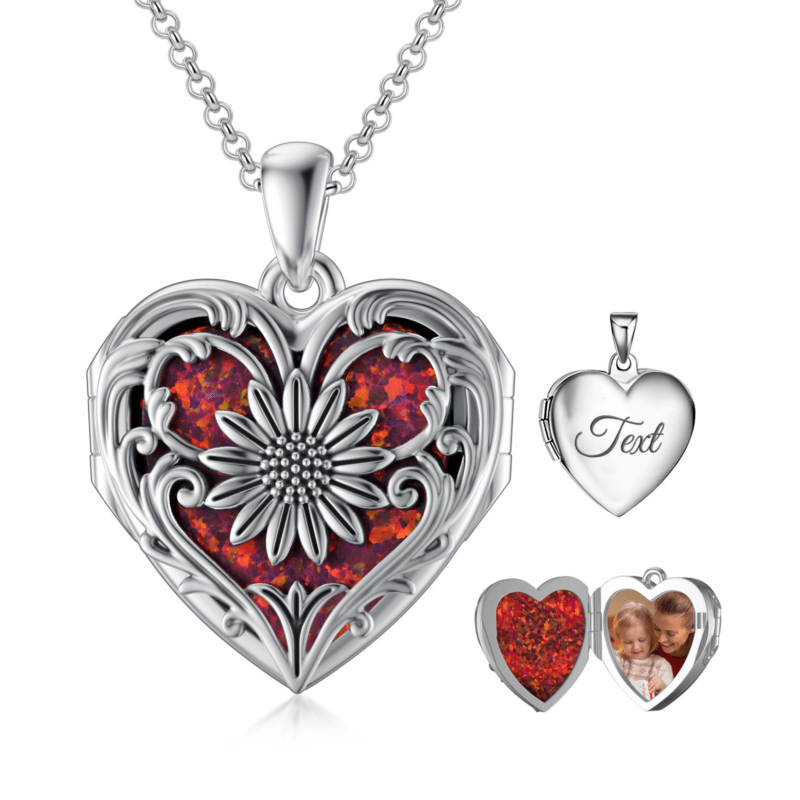 Bild von   sterling silber rot opal sonnepng | 🌟 Gravur nach Wunsch 🪄