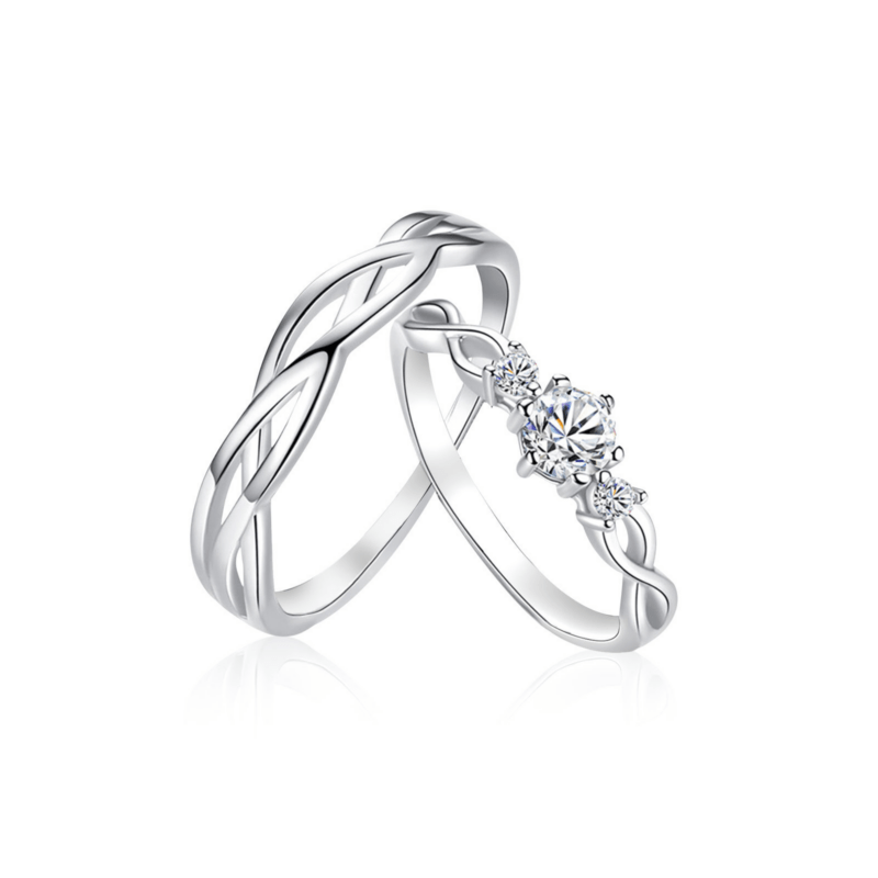 Bild von   sterling silber runde zirkon upng | 🌟 Gravur nach Wunsch 🪄
