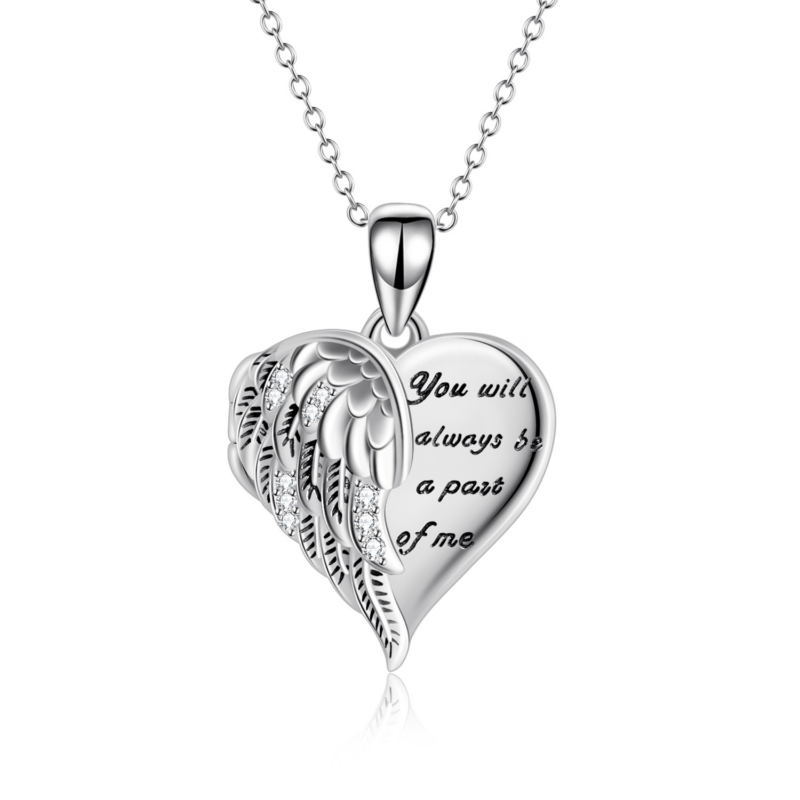 Bild von   sterling silber herz engel flapng | 🌟 Gravur nach Wunsch 🪄