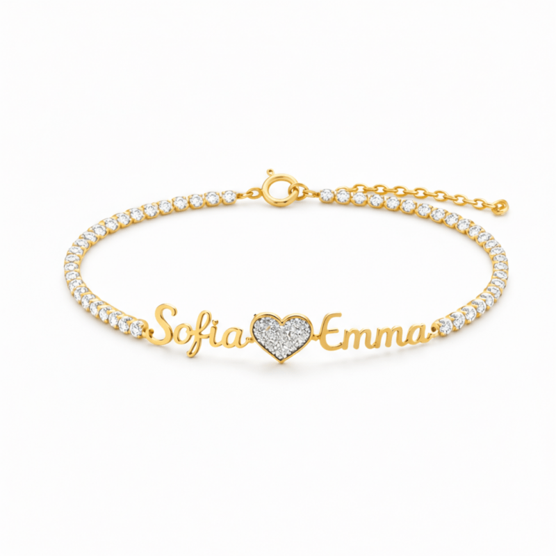 Bild von   sterlingsilber mit gelbgoldplapng | 🌟 Gravur nach Wunsch 🪄