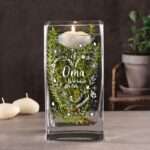 Bild von   eckige vase mit gravur blumejpg | 🌟 Gravur nach Wunsch 🪄