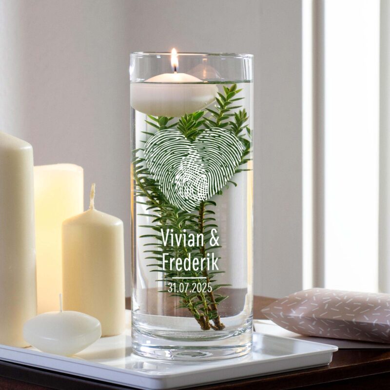Bild von   runde vase mit gravur fingerjpg | 🌟 Gravur nach Wunsch 🪄