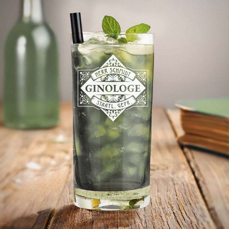Cocktailglas mit Gravur - Ginologe