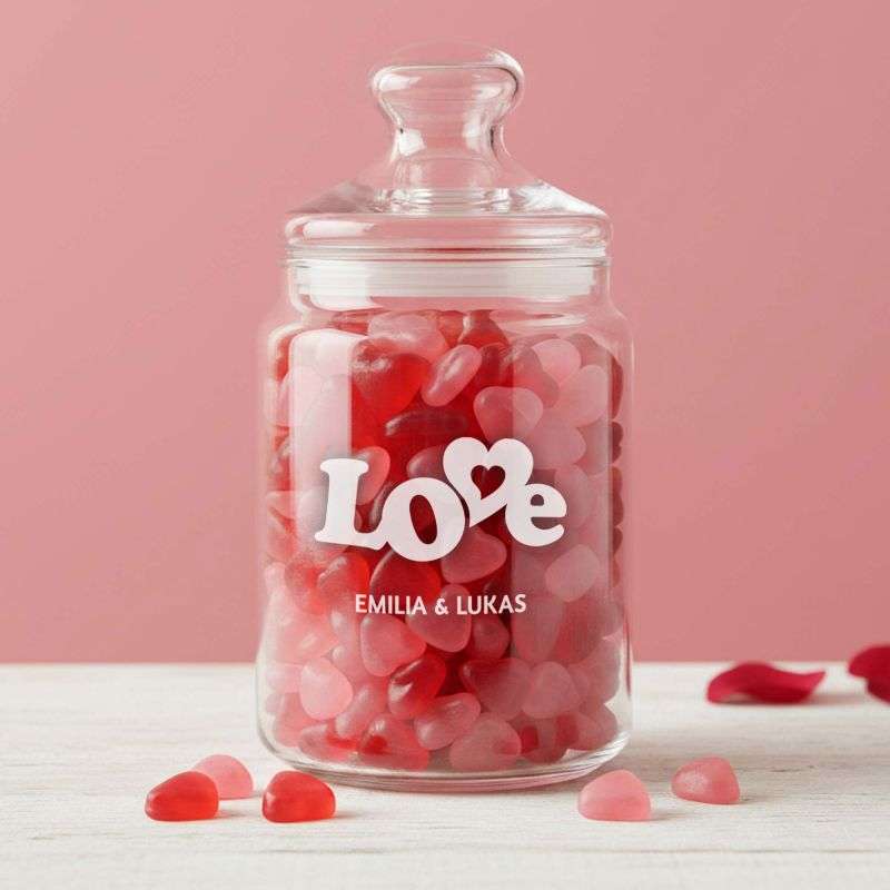 Bild von   bonbonglas mit gravur lovejpg | 🌟 Gravur nach Wunsch 🪄