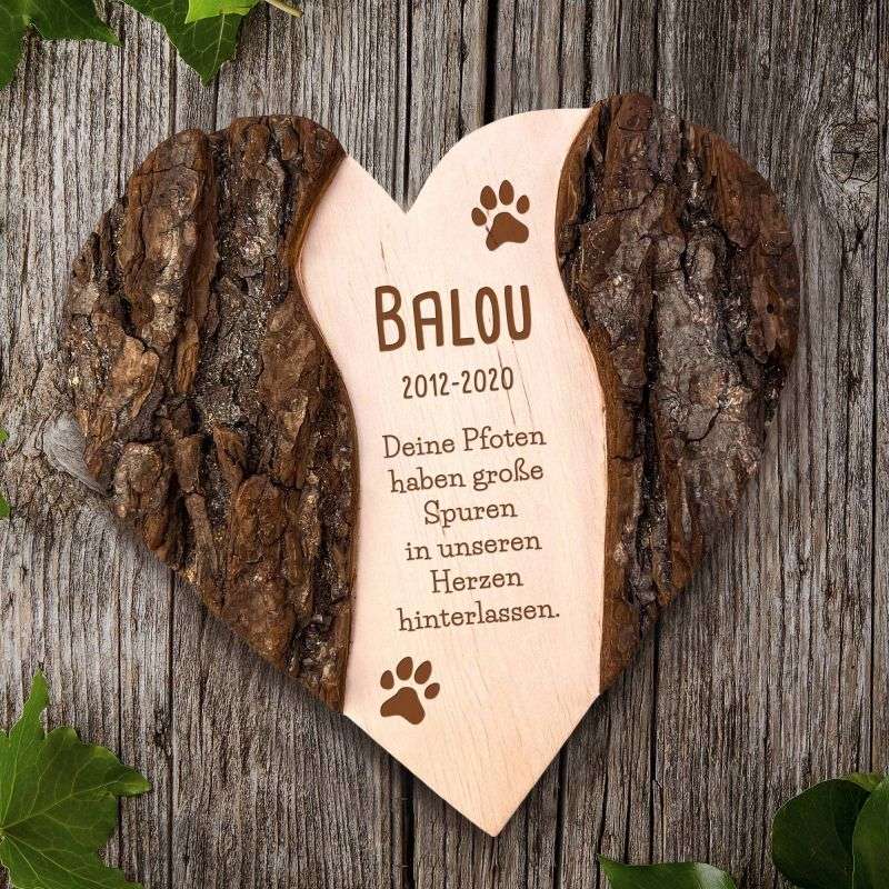 Bild von   holzherz mit gravur hunde gejpg | 🌟 Gravur nach Wunsch 🪄