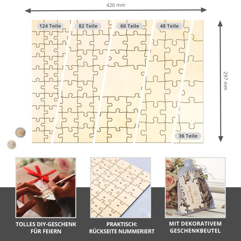 Bild von   a puzzle gaestebuch mit gravujpg | 🌟 Gravur nach Wunsch 🪄