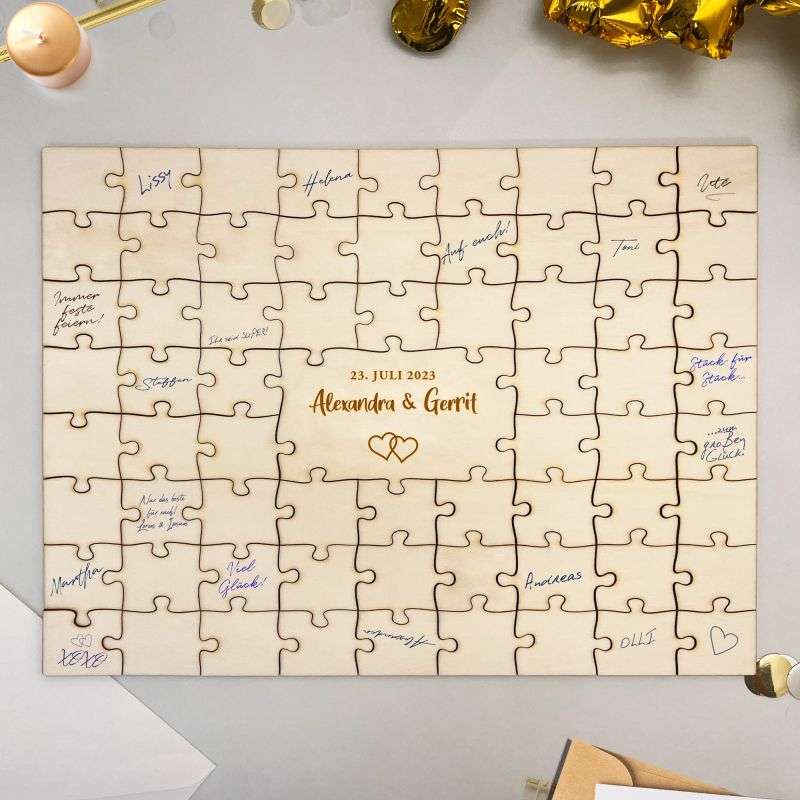Bild von   a puzzle gaestebuch mit gravujpg | 🌟 Gravur nach Wunsch 🪄