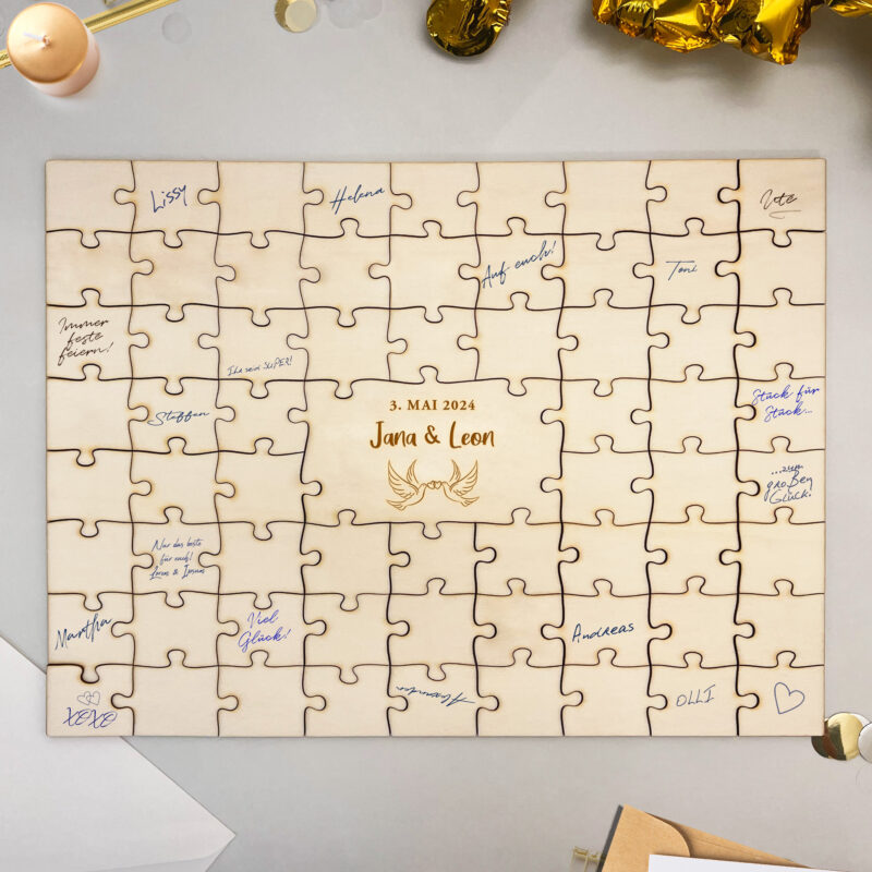 Bild von   a puzzle gaestebuch mit gravujpg | 🌟 Gravur nach Wunsch 🪄