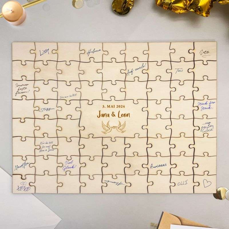 Bild von   a puzzle gaestebuch mit gravujpg | 🌟 Gravur nach Wunsch 🪄