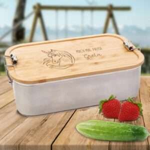Bild von   brotdose lunchbox mit einhornjpg | 🌟 Gravur nach Wunsch 🪄