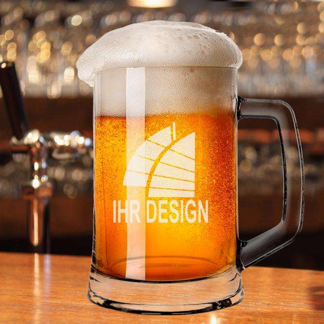 Bierkrug / Bierseidel mit Gravur deines Logos / Designs 0,5l