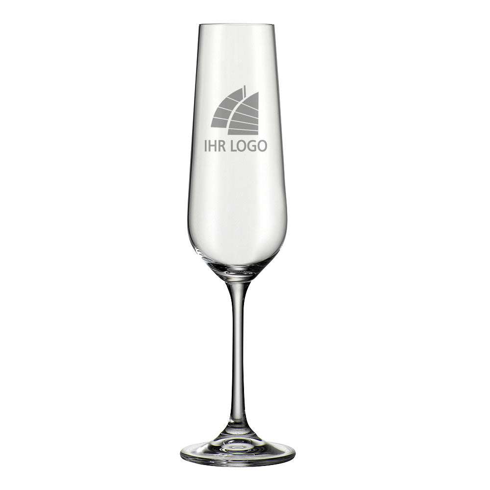 Sektglas / Champagnerkelch mit Gravur deines Logos / Designs 220 ml