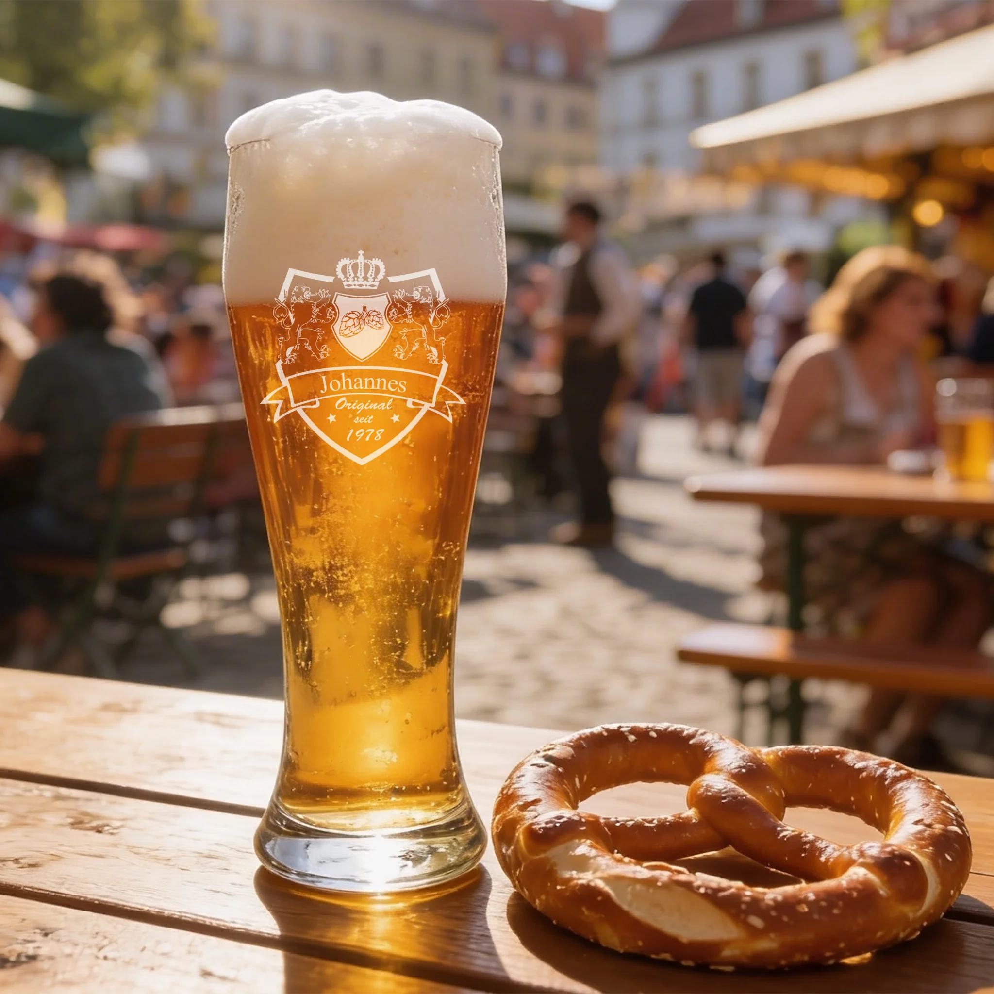 Weizenbierglas mit individueller Gravur Name, Spruch und Jahr