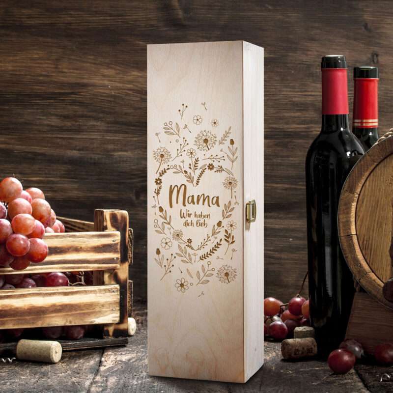 Bild von   weinkiste mit gravur mamajpg | 🌟 Gravur nach Wunsch 🪄