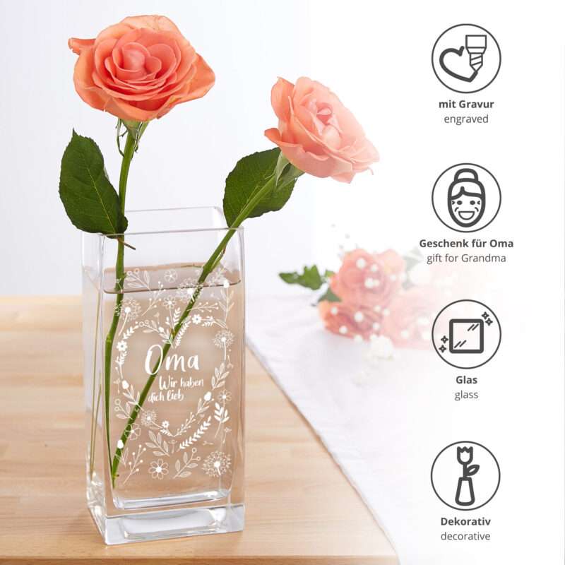 Bild von   vase aus glas mit gravur fuerjpg | 🌟 Gravur nach Wunsch 🪄