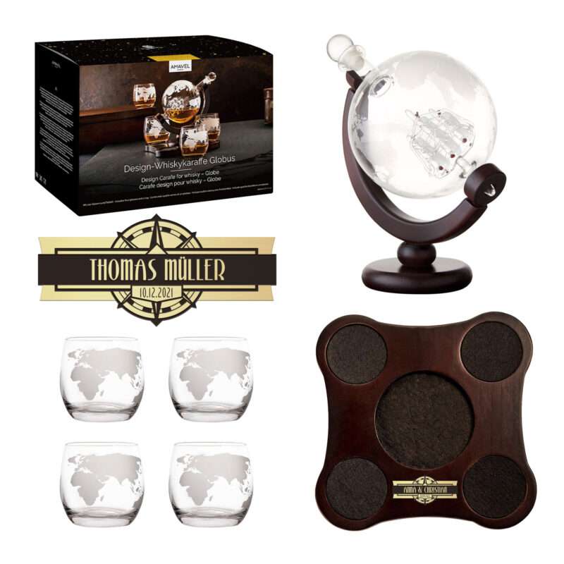Bild von   whisky set mit gravur karaffjpg | 🌟 Gravur nach Wunsch 🪄