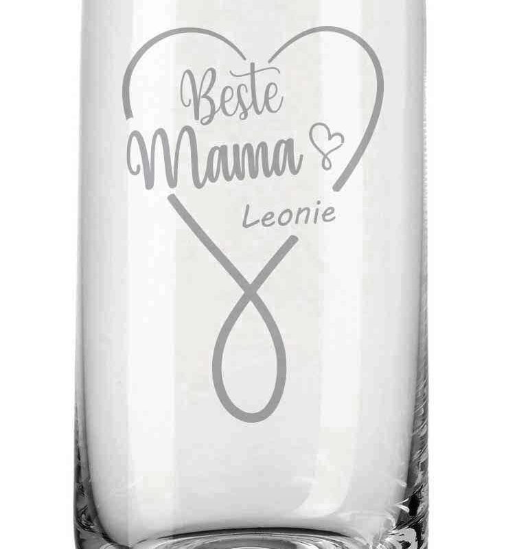 Bild von Trinkglas von Leonardo mit deiner Wunschgravur Infinity Beste Mama | 🔮 Gravur nach Wunsch 🌟