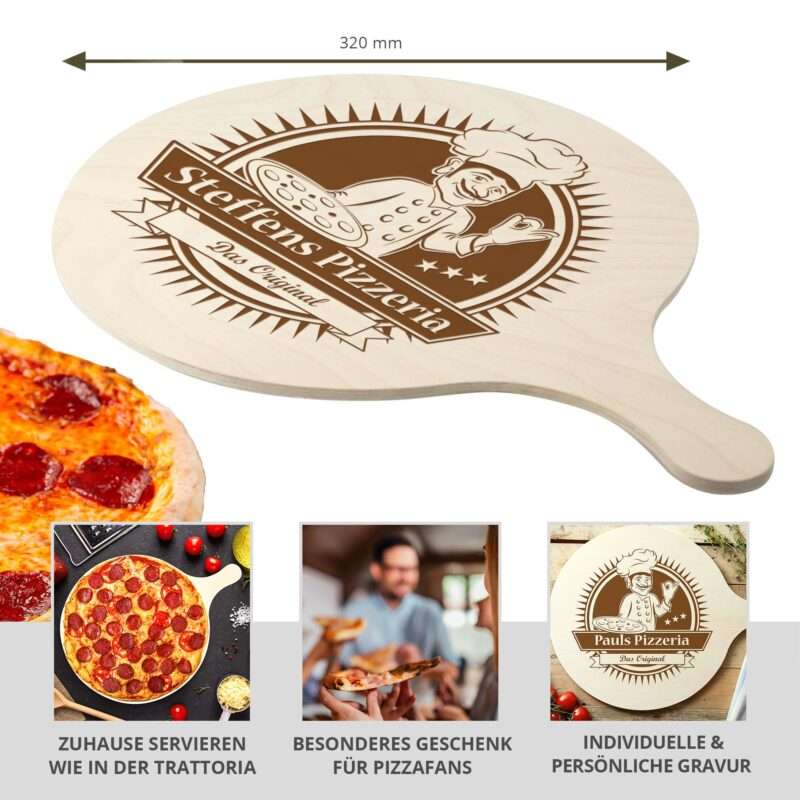 Bild von   grosses pizzabrett mit gravurjpg | 🌟 Gravur nach Wunsch 🪄