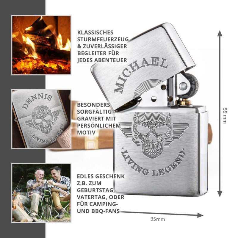 Bild von   personalisiertes zippo sturmfejpg | 🌟 Gravur nach Wunsch 🪄