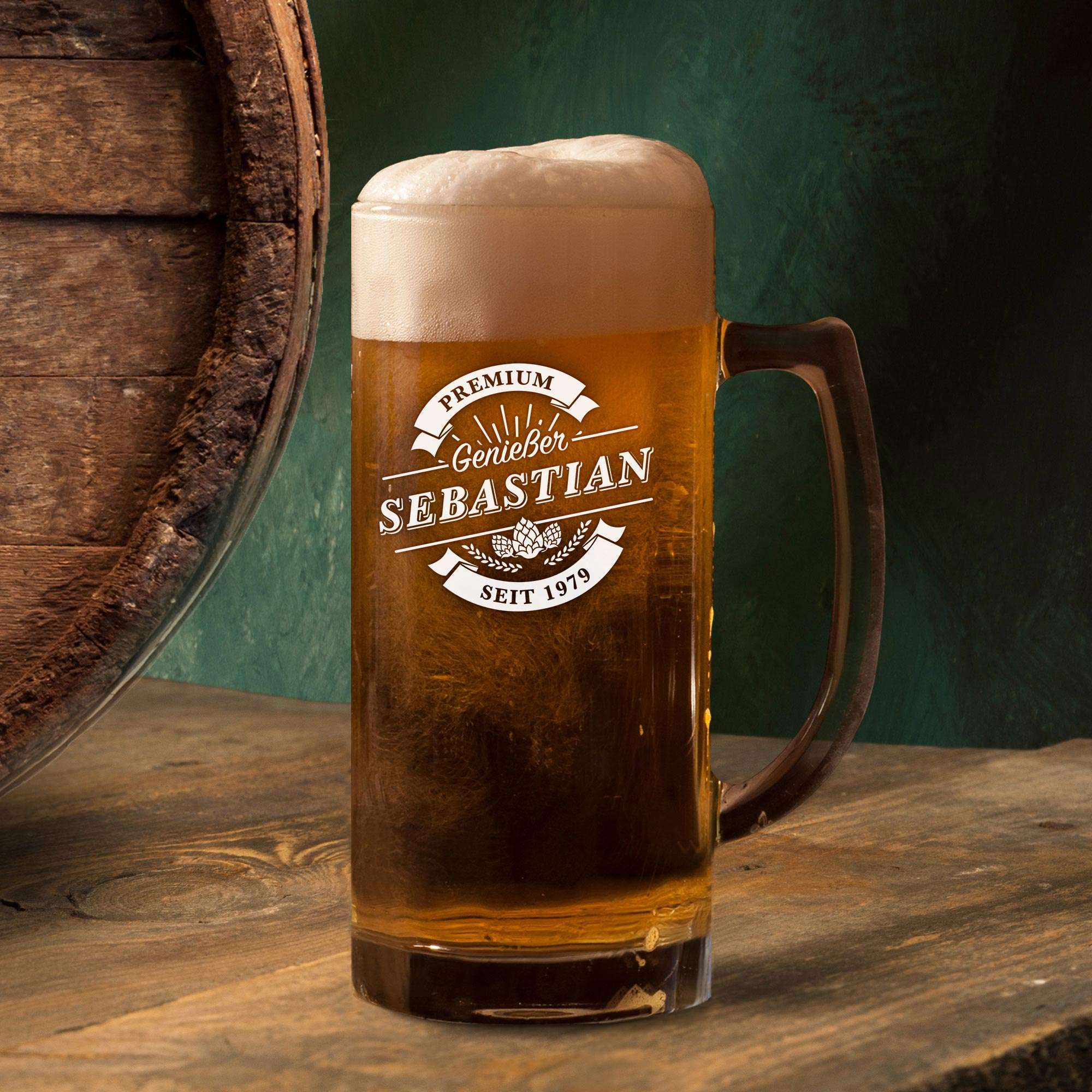 Bierkrug mit Gravur - Premium Genießer