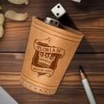 Bild von   leder wuerfelbecher mit gravurjpg | 🌟 Gravur nach Wunsch 🪄