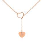 Bild von   y kette rosegold mit zwei herjpg | 🌟 Gravur nach Wunsch 🪄