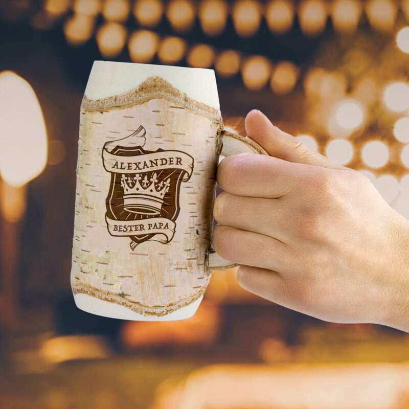 Bild von   holz bierkrug mit gravur motjpg | 🌟 Gravur nach Wunsch 🪄