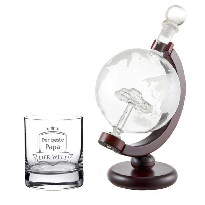 Bild von   whiskyset karaffe globus mitjpg | 🌟 Gravur nach Wunsch 🪄
