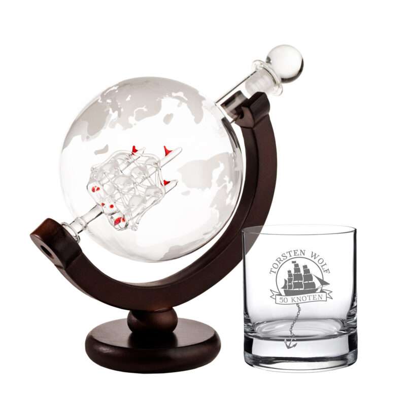 Bild von   rum set globus karaffe und rjpg | 🌟 Gravur nach Wunsch 🪄