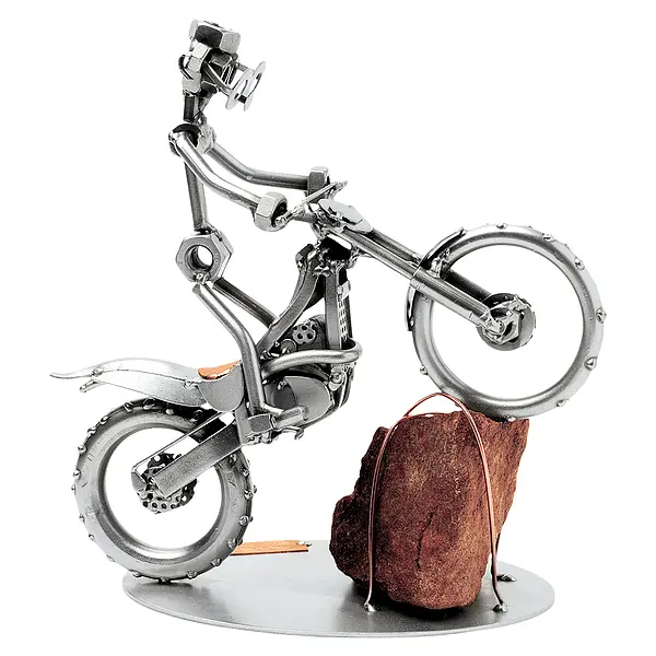 Bild von Schraubenmännchen mit Motocross Bike | 🔮 Gravur nach Wunsch 🌟
