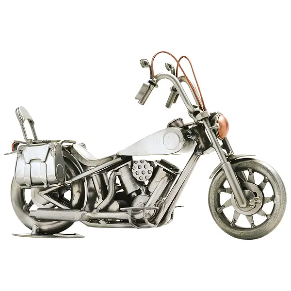 Bild von Metallfahrzeug Motorrad mit Satteltasche | 🔮 Gravur nach Wunsch 🌟