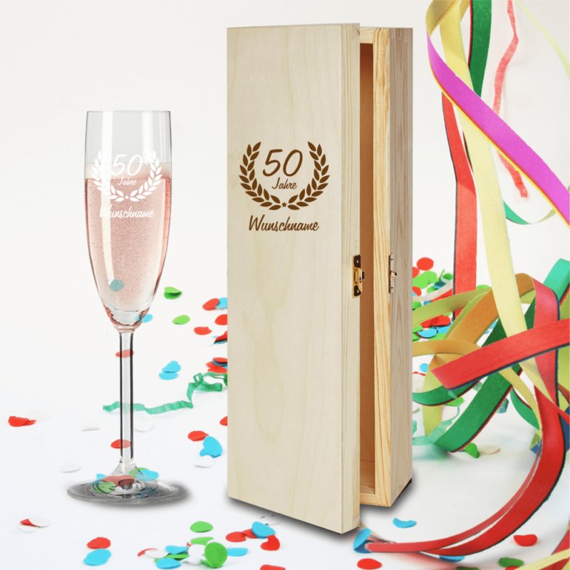 Bild von   geschenkbox und sektglas rankepng | 🌟 Gravur nach Wunsch 🪄