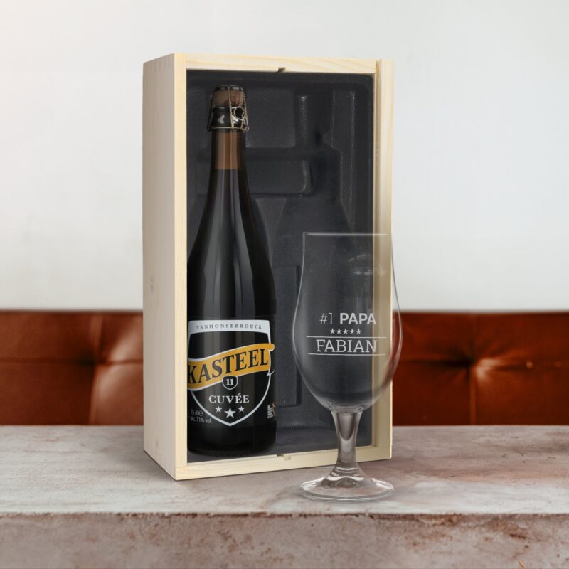 Bild von   bier mit glas kasteel cuveejpg | 🌟 Gravur nach Wunsch 🪄