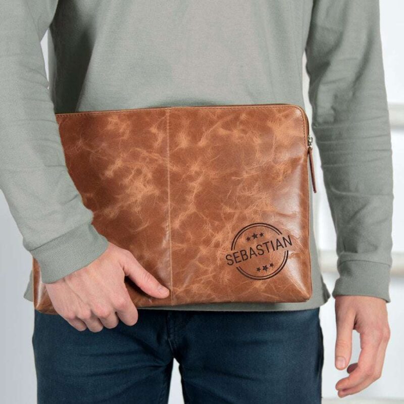 Bild von   laptoptasche leder braun jpg | 🌟 Gravur nach Wunsch 🪄