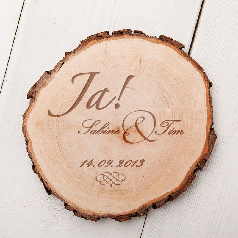 Bild von   baumscheibe zur hochzeitjpg | 🌟 Gravur nach Wunsch 🪄