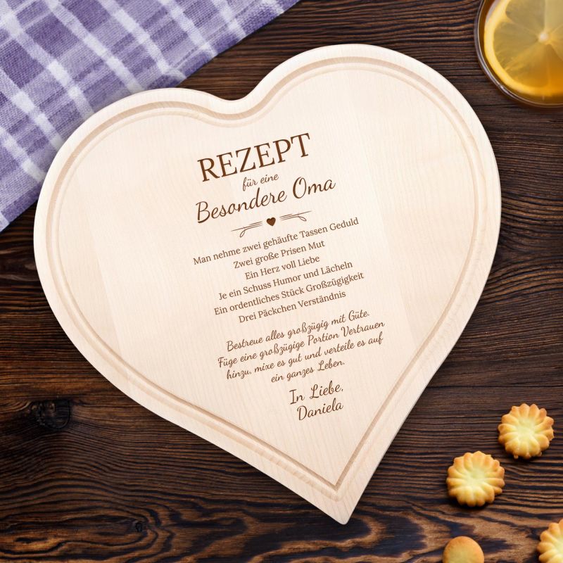 Bild von   herzbrett mit gravur rezeptjpg | 🌟 Gravur nach Wunsch 🪄