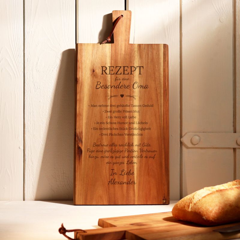 Bild von   schneidebrett mit griff rezejpg | 🌟 Gravur nach Wunsch 🪄